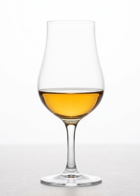 Whisky in a thin, clear lead-free crystal nosing glass
